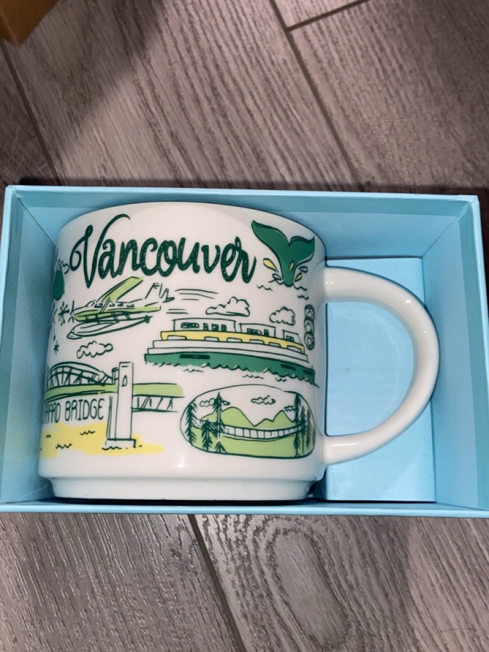 Starbucks Vancouver Illustrated Ceramic Mug - White and Green